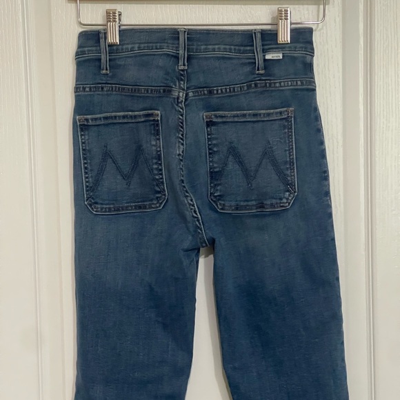 MOTHER Hustler Patch Pocket Ankle Fray Out For The Evening Medium Blue Jean 26 - Picture 8 of 12